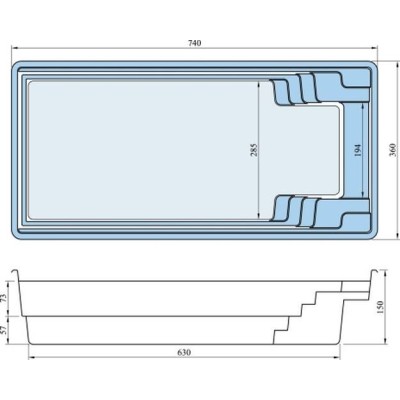 Bazén Victoria 7,4 x 3,6 x 1,5