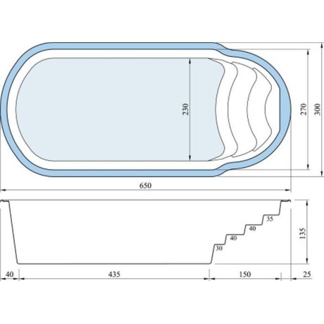 Bazén Seč 6,5 x 3 x 1,35