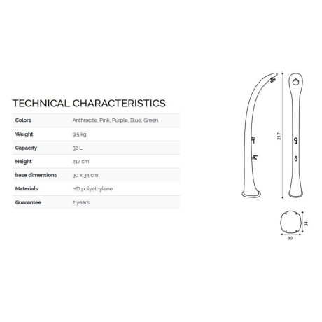 Solární sprcha s oplachem nohou COBRA černá