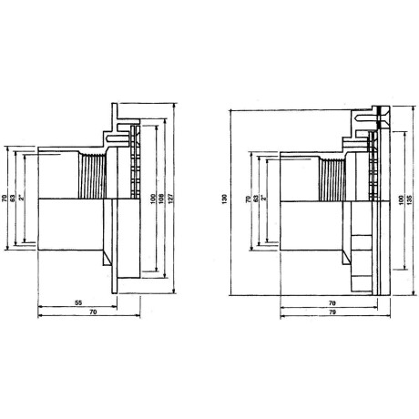 Sání Cofies - 10 m3/h, s přírubou pro fólii, napojení lepením 63 mm