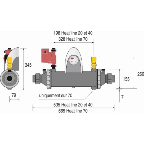 Tepelný výměník ZODIAC HEAT LINE Kompakt s oběhovým čerpadlem; Titan 40 kW