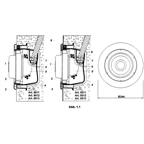 Podvodní reproduktor - 30W/8 Ohm - pro betonové bazény, ABS