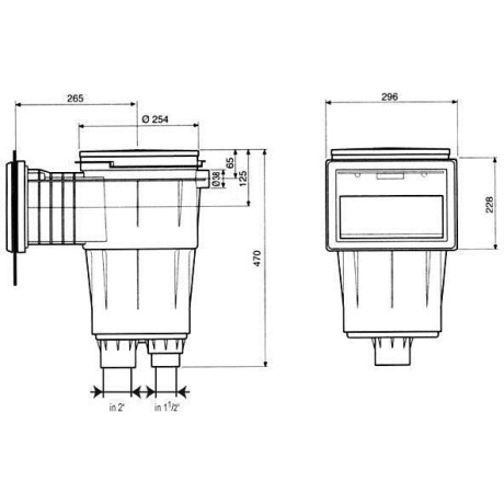 Skimmer 17,5 l standardní hrdlo, pro folii