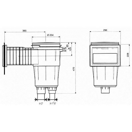 Skimmer 17,5 l standardní hrdlo - prodloužené, pro folii