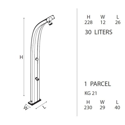 Solární sprcha s oplachem nohou SPRING černá
