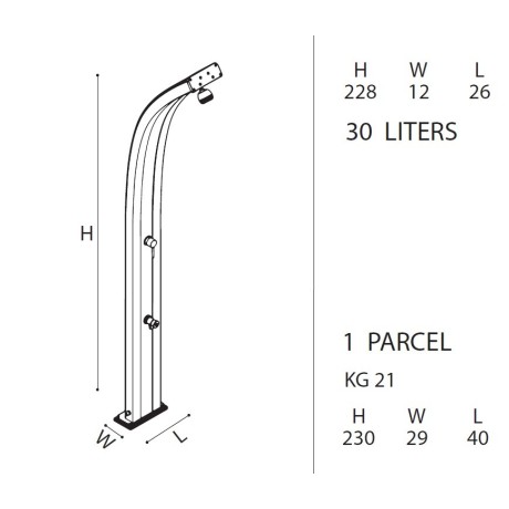 Solární sprcha s oplachem nohou SPRING černá
