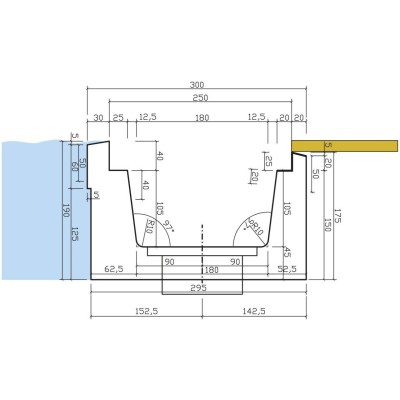 Betonový přelivový žlábek 1,0 m