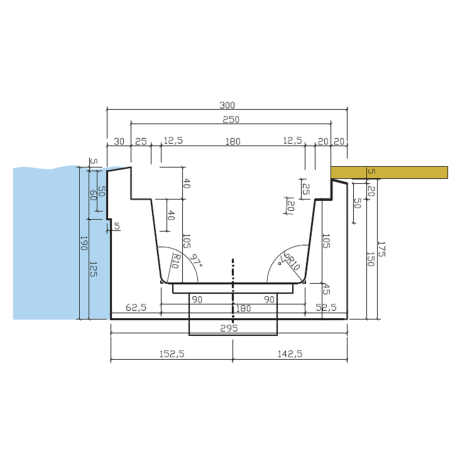 Betonový přelivový žlábek 0,5 m