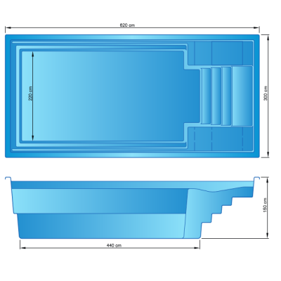 Bazén Baltik 6,2 x 3,0 x 1,5