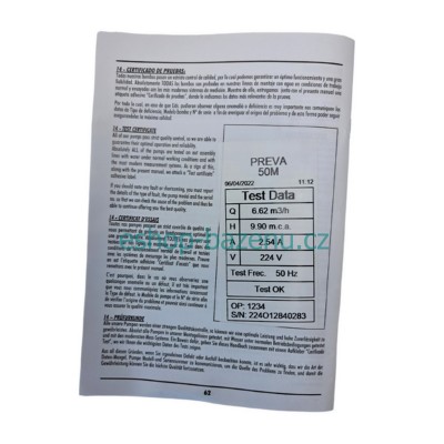 Čerpadlo Preva 50 - 230V, 9 m3/h, 0,33 kW