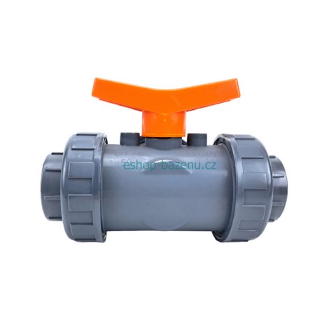 PVC Kulový třícestný ventil 50 mm T