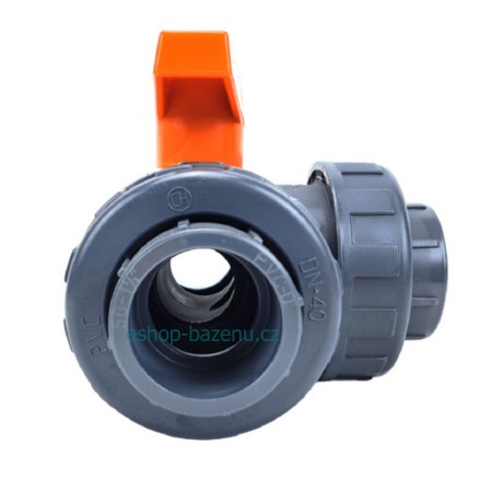 PVC Kulový třícestný ventil 50 mm T