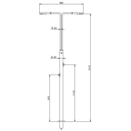Solární sprcha AZORA DOUBLE - AISI304