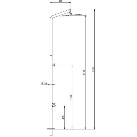Solární sprcha BRISA s oplachem nohou - AISI304