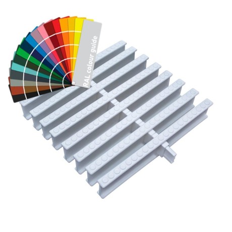 Přelivový roll rošt pro privátní bazény - Barevný - šířka 246 mm, výška 35 mm (43 ks/m)