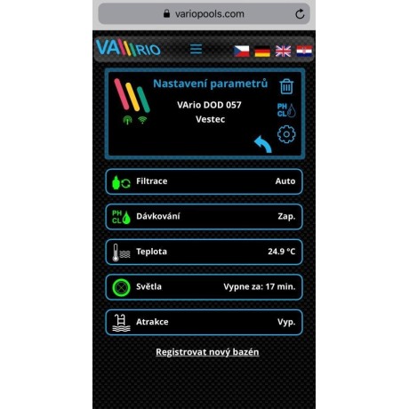 Inteligentní řízení bazénu VArio - WiFi modul verze 1.4