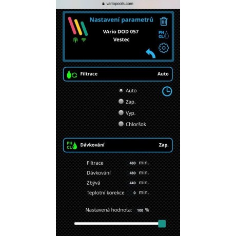 Inteligentní řízení bazénu VArio - WiFi modul verze 1.4