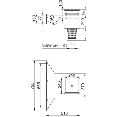 Nerezový skimmer pro fóliové bazény