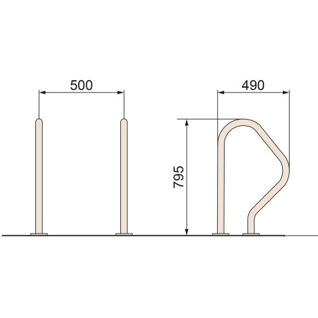 Žebříkové madlo pro výstup - AISI 316