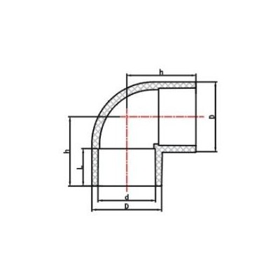 Koleno 90° lep/lep - průměr 63 mm