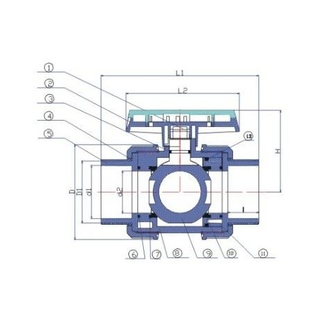 Ventil - průměr 75 mm - kulový dvojcestný Extra