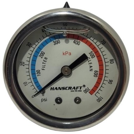 Manometr filtrace (glycerin)- 100 PSI - TOP