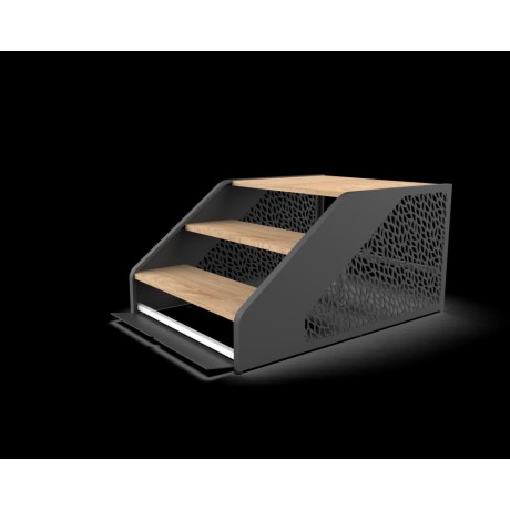 Schůdky Poolex Wood - hnědá