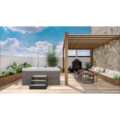 Schůdky Poolex Wood - šedá