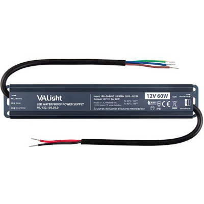 Napájecí zdroj 60 W, DC 12 V/5 A, IP67, hliníkové provedení