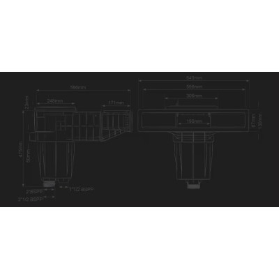 Skimmer X600-PRO, pro fólie, s mosaznými zástřiky - pískový