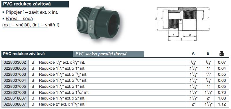 Vágnerpool PVC tvarovka - Redukce 1/2“ ext. x 3/8“ int.