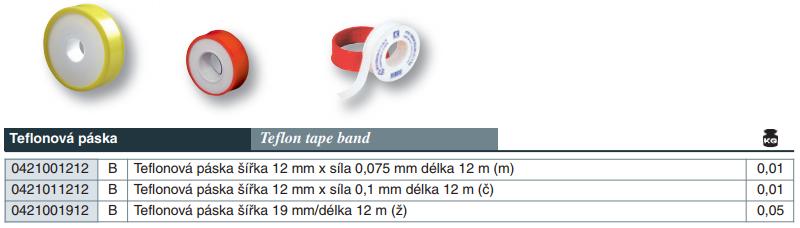 Teflonová páska šířka 12 mm x síla 0,075 mm délka 12 m (m)