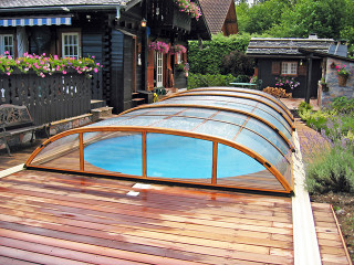 Zastřešení bazénu ELEGANT NEO™ - imitace dřeva